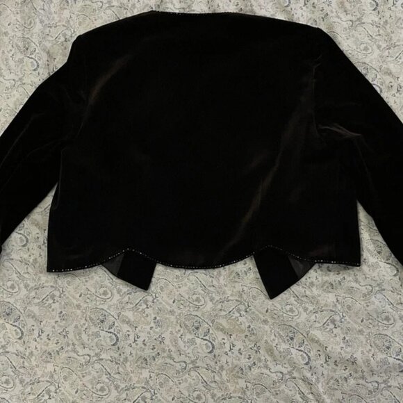 Size 12 Brown Velvet Adrianna Papell Blazer Jacket - Picture 12 of 15